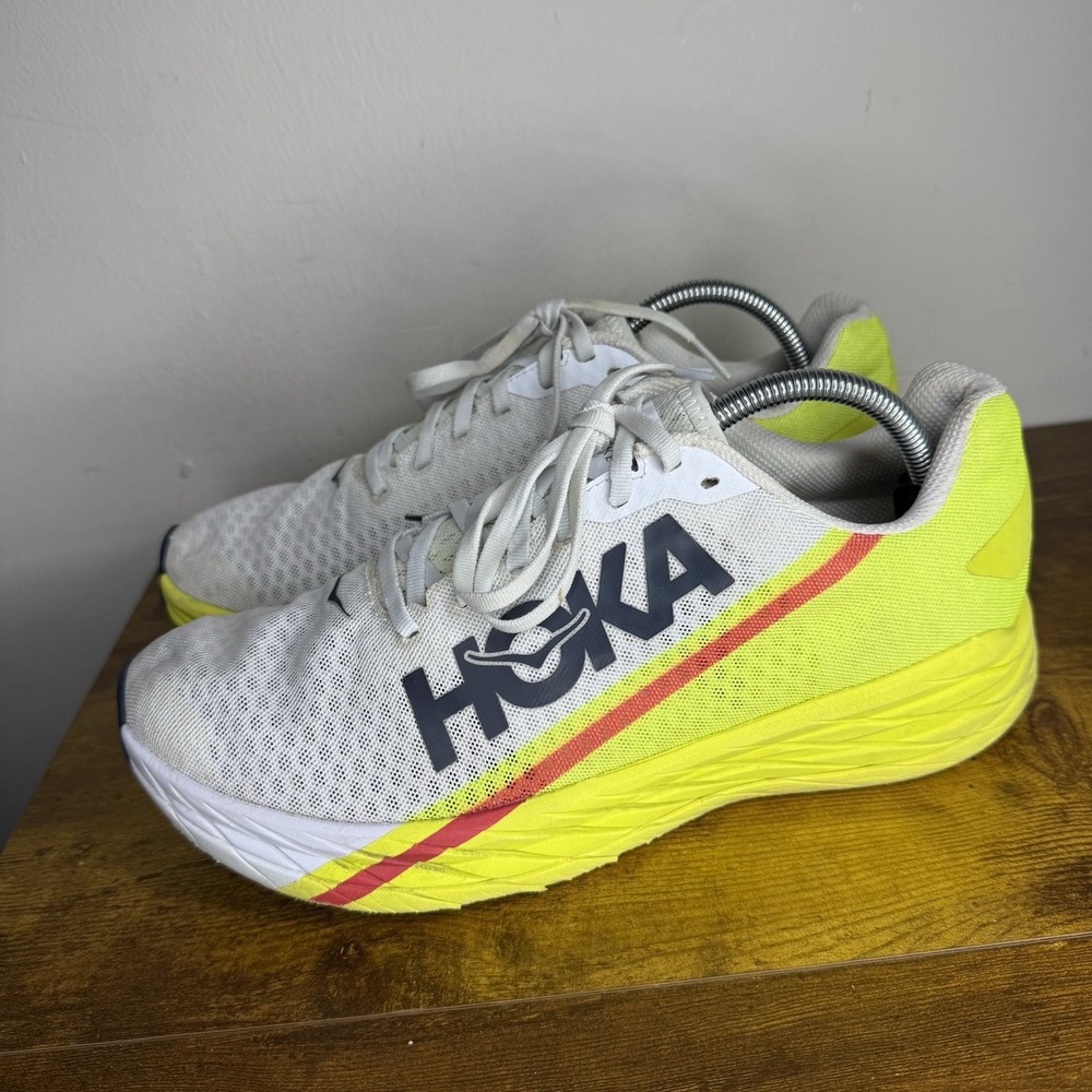 Hoka One One Rocket X Running Shoes Men's 10 Women's 11 White - Picture 2 of 8